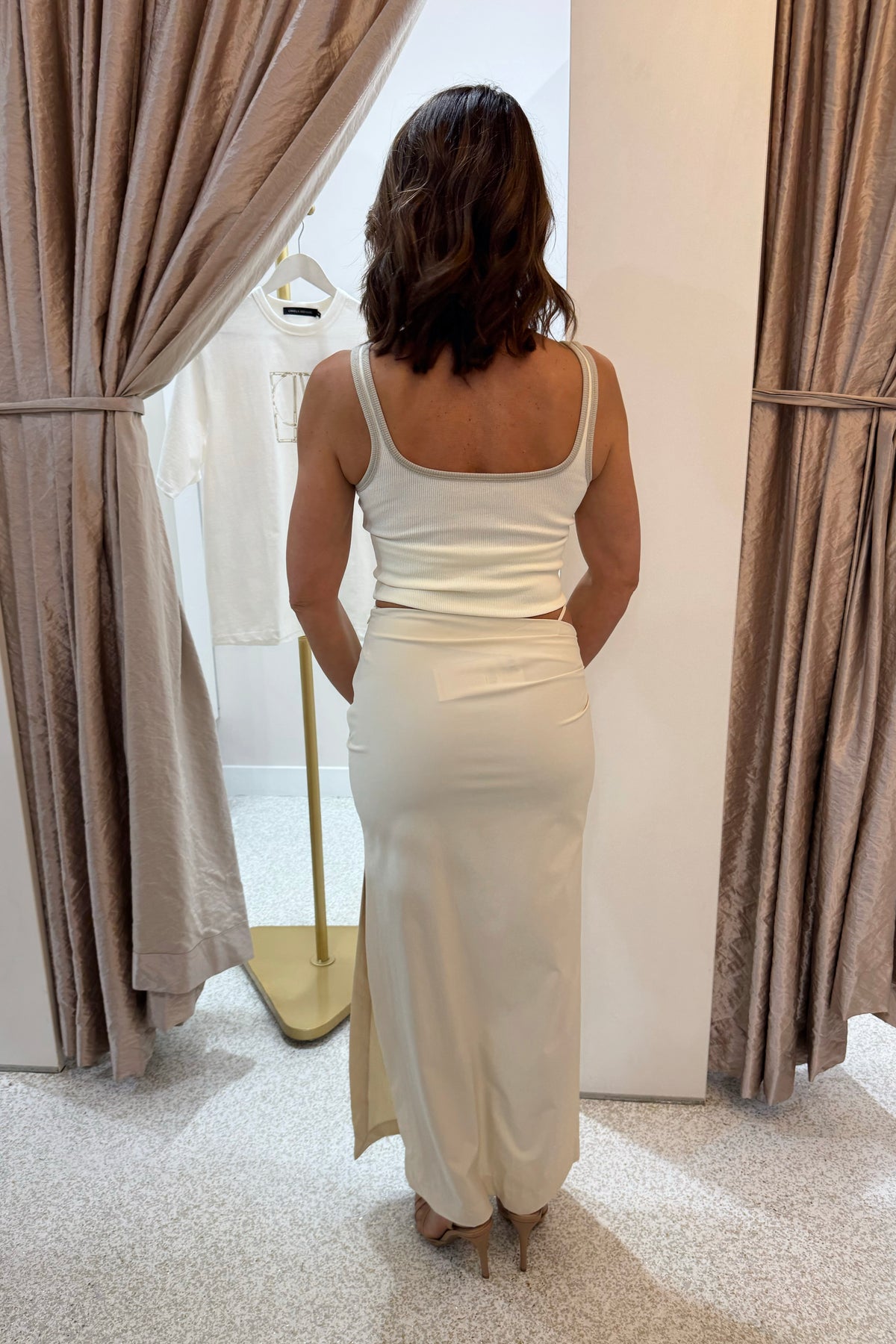 Bec + Bridge Lana Square Neck Tank | Chalk / Cement