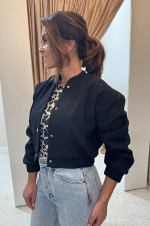 Chosen By Fifi & Annie The Cropped Bomber Jacket | Black