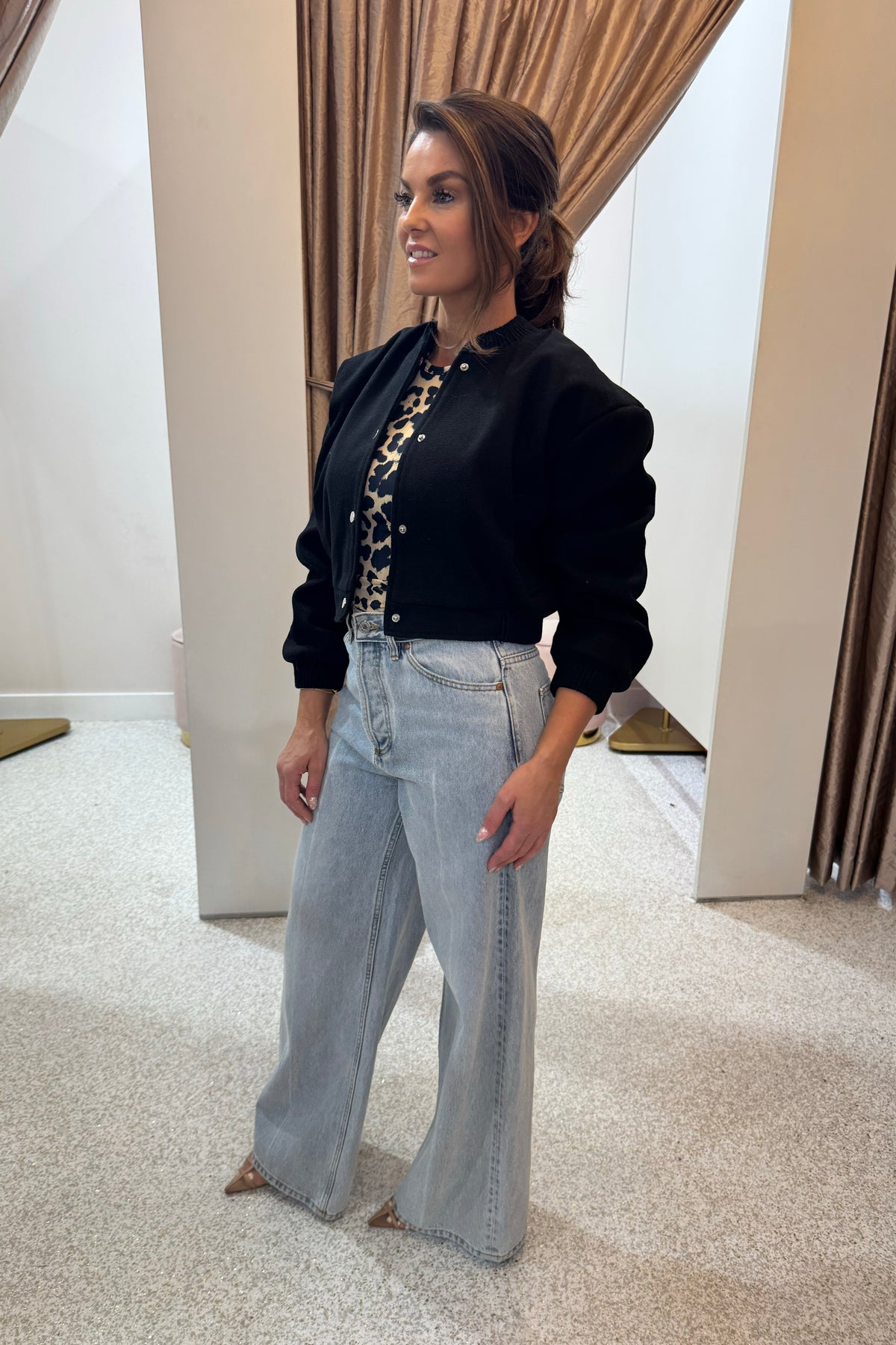 Chosen By Fifi & Annie The Cropped Bomber Jacket | Black