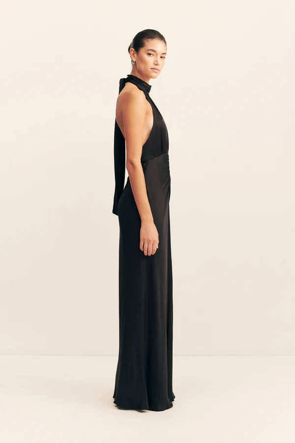 Shona Joy Agnes Halter Neck Maxi Dress | Black