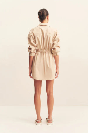 Shona Joy Campbell Drawstring Dress | Oat Milk
