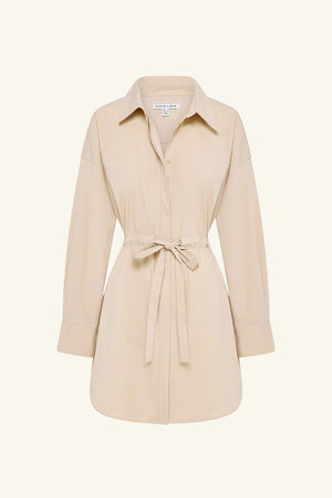 Shona Joy Campbell Drawstring Dress | Oat Milk