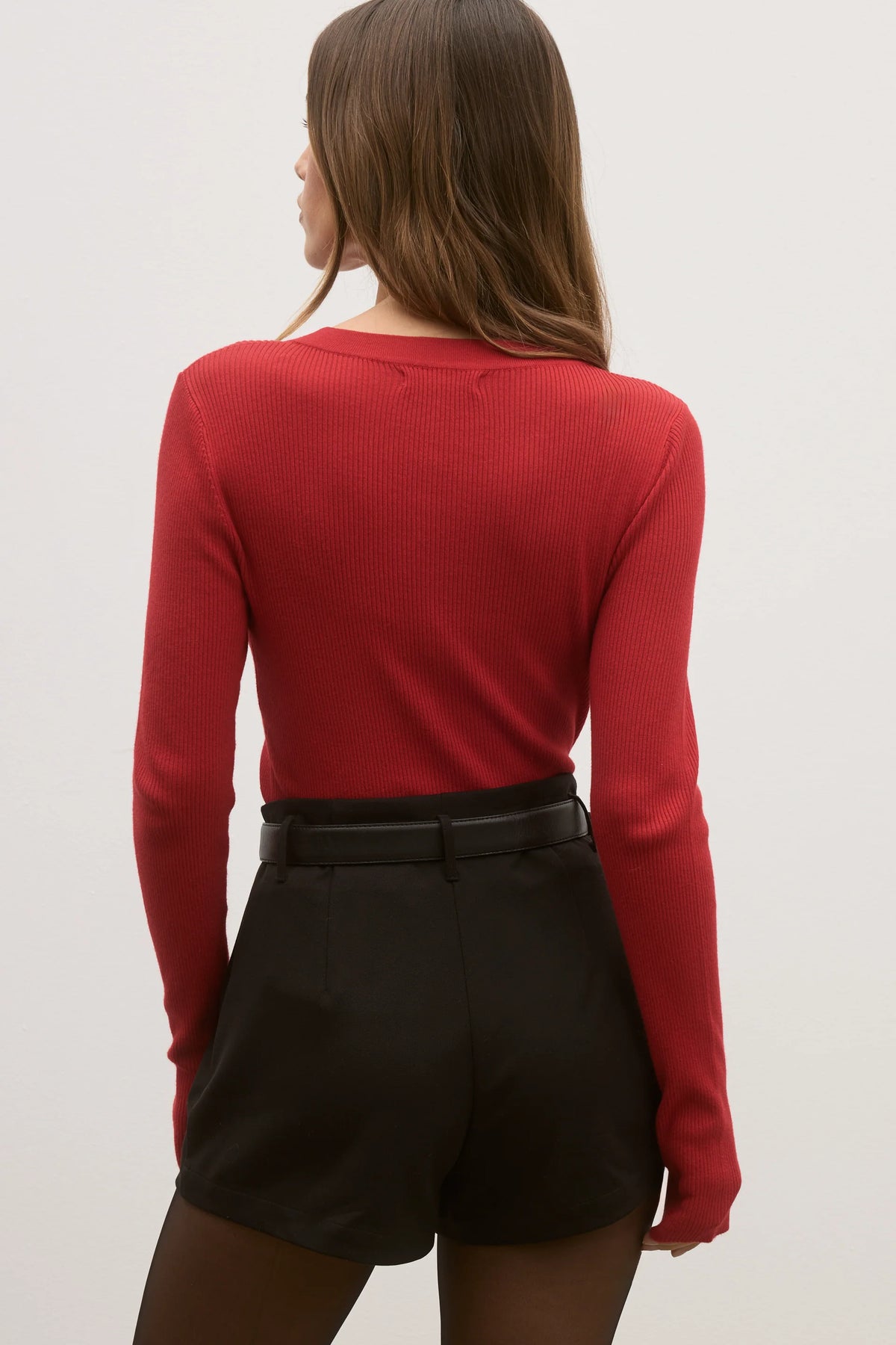 Bayse Brand Nia Knit Top | Red