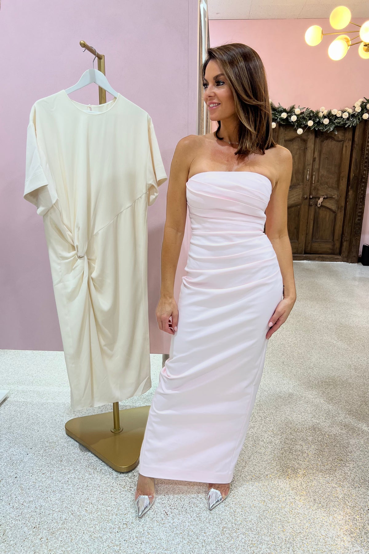 Shona Joy Strapless Draped Maxi Dress | Fairyfloss