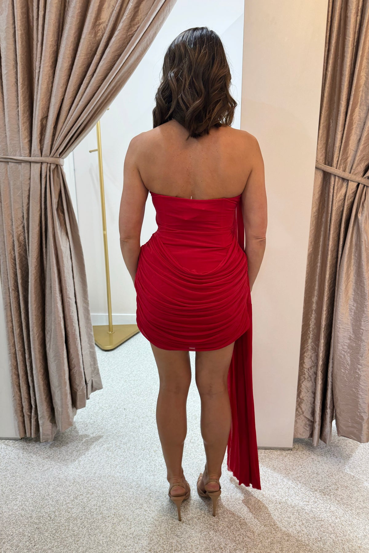 Misha The Ember Wrapped Mini Dress | Cherry