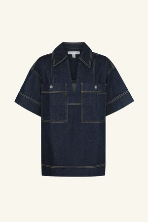 Shona Joy Rita Pullover Top | Deep Indigo