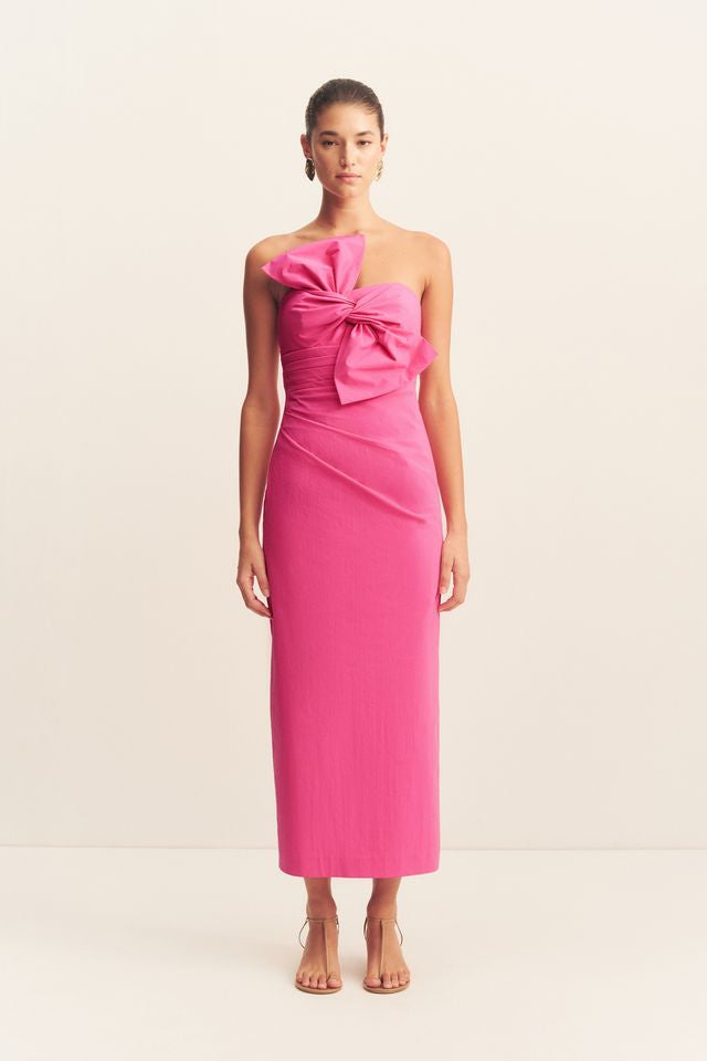 Shona Joy Campbell Knot Midi Dress | Vivid Pink