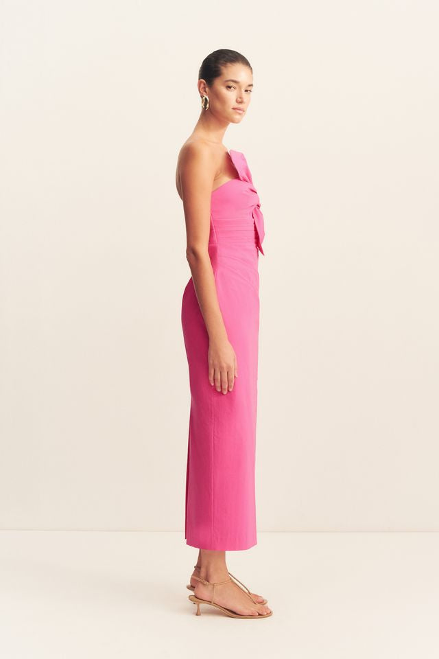 Shona Joy Campbell Knot Midi Dress | Vivid Pink
