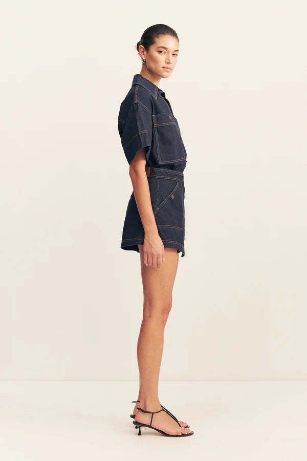 Shona Joy Rita Wrap Detail Skort | Deep Indigo