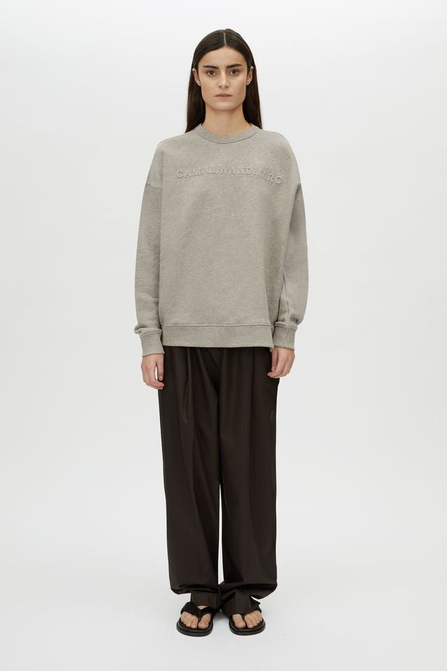 C&M Camilla & Marc Polaris Logo Crew | Dappled Grey