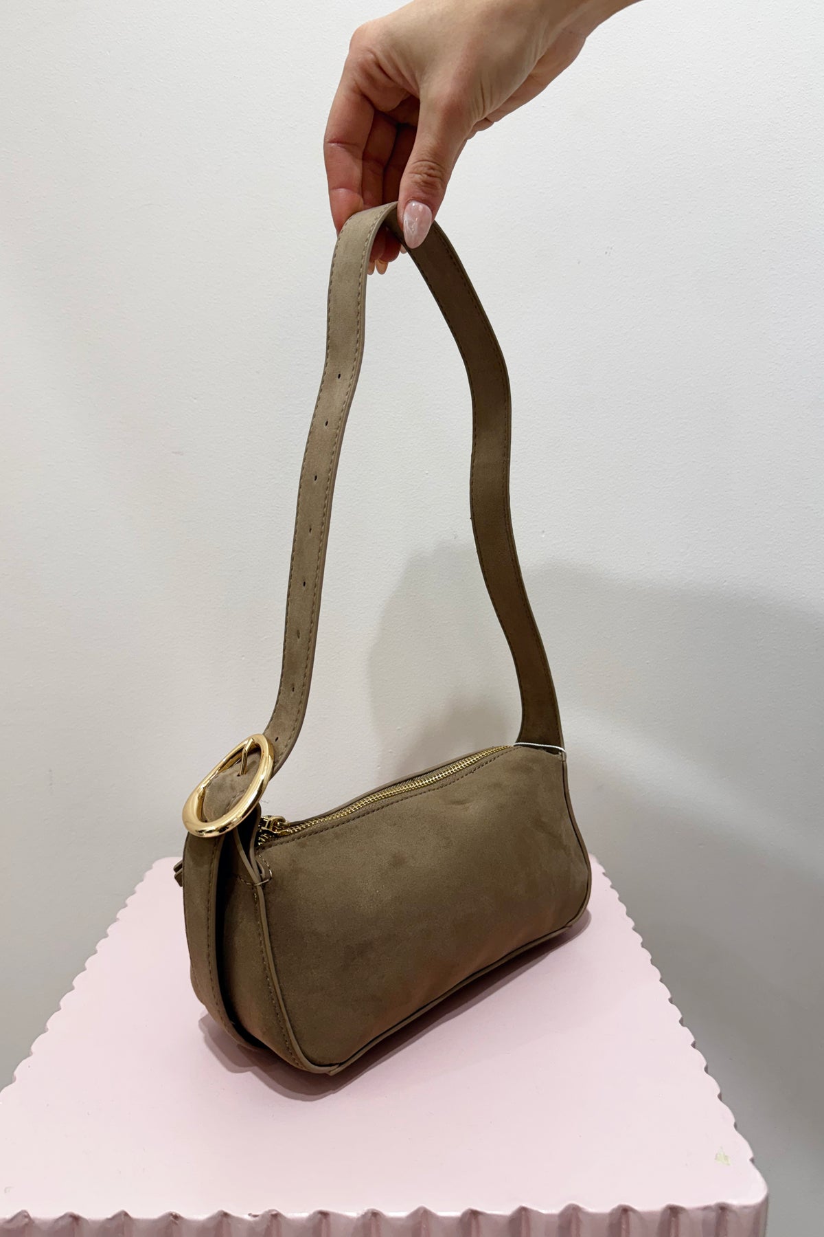 Billini Hailey Shoulder Bag | Fawn Suede