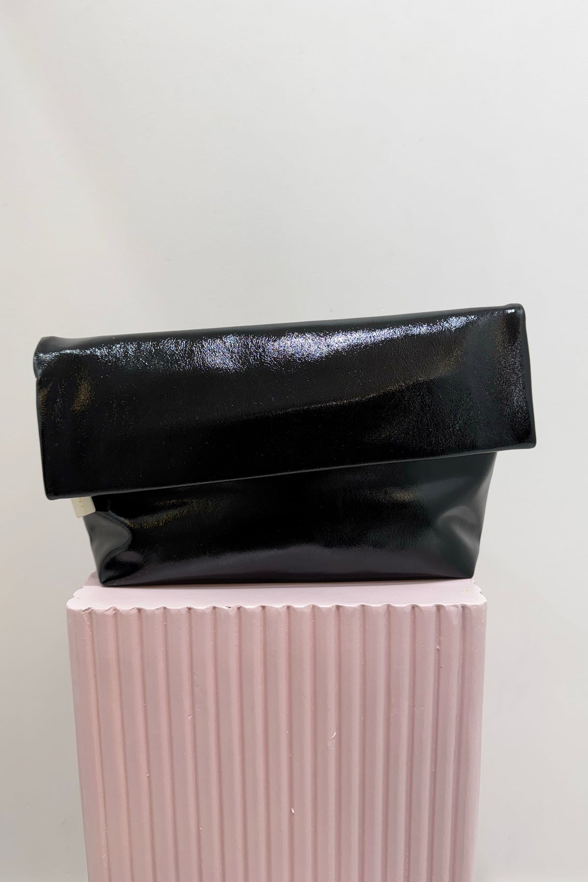 Billini Rylee Clutch Bag | Black Crinkle Patent