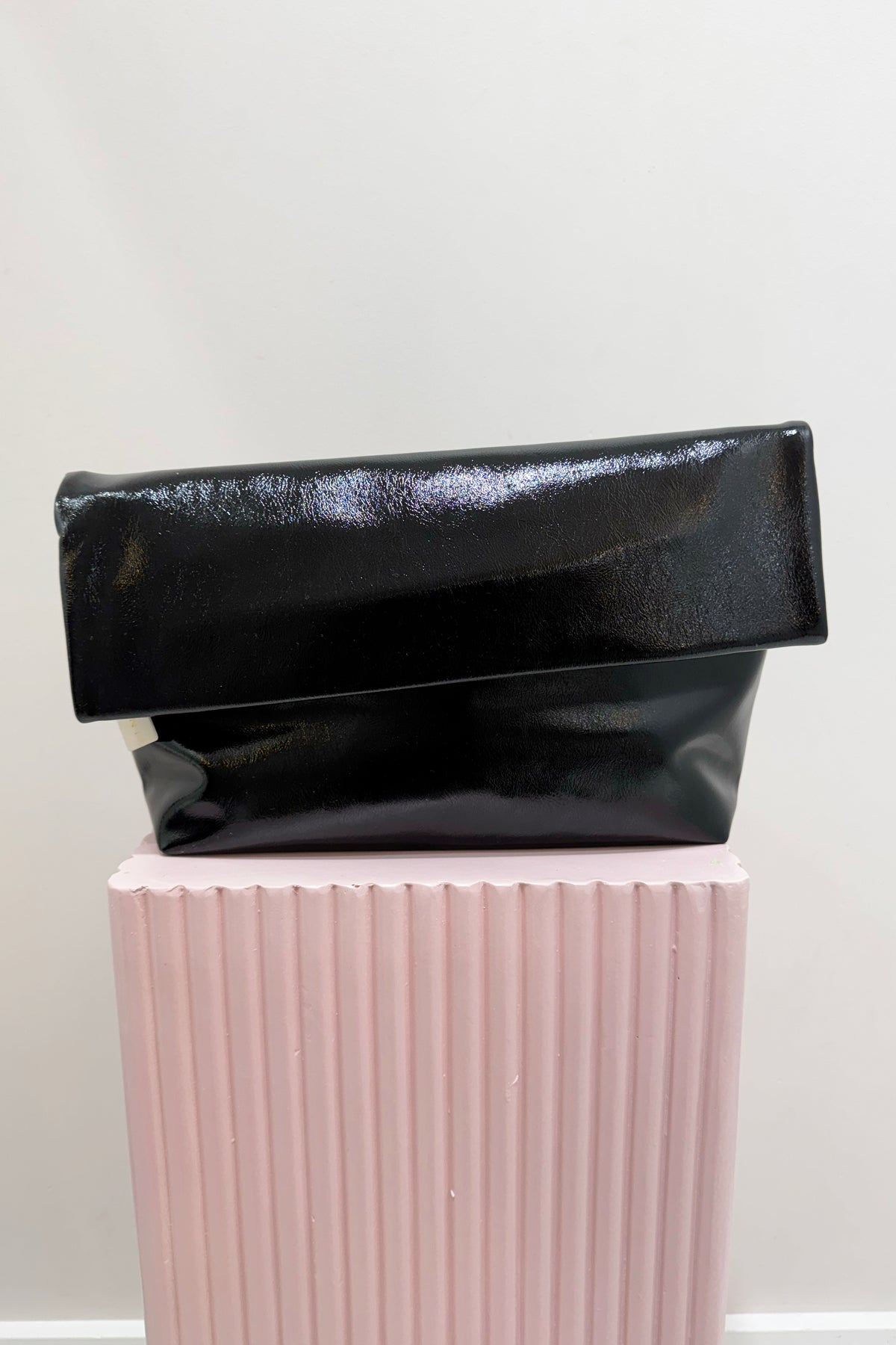 Billini Rylee Clutch Bag | Black Crinkle Patent