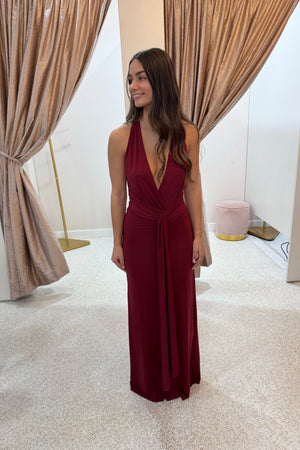 Bec + Bridge Thalia V Maxi Dress | Syrah