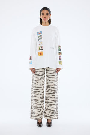 Ena Pelly Tiled Floral Long Sleeve Tee | Vintage White || USE CODE: SAVE50 ( FINAL SALE _ NO RETURNS)