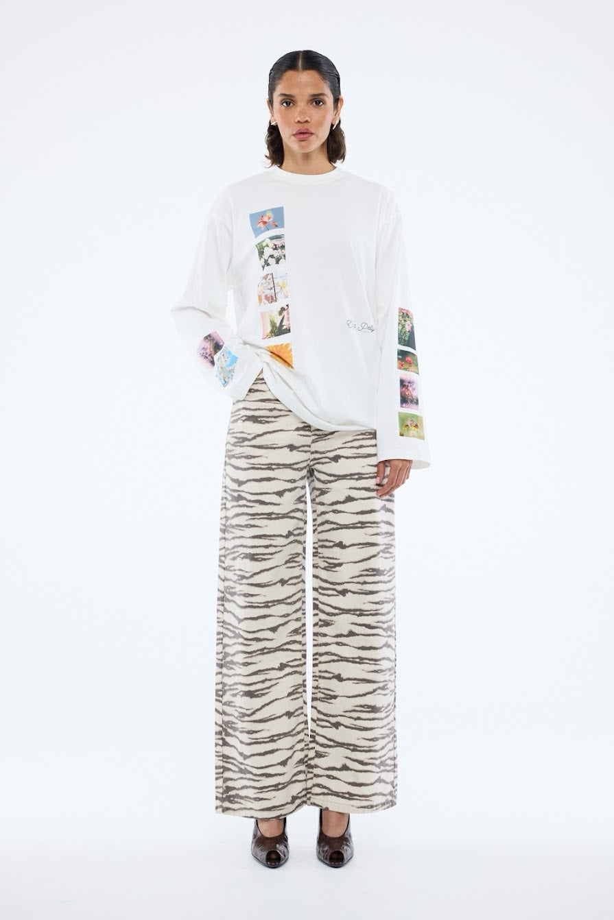 Ena Pelly Tiled Floral Long Sleeve Tee | Vintage White || USE CODE: SAVE50 ( FINAL SALE _ NO RETURNS)