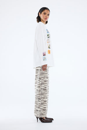 Ena Pelly Tiled Floral Long Sleeve Tee | Vintage White || USE CODE: SAVE50 ( FINAL SALE _ NO RETURNS)