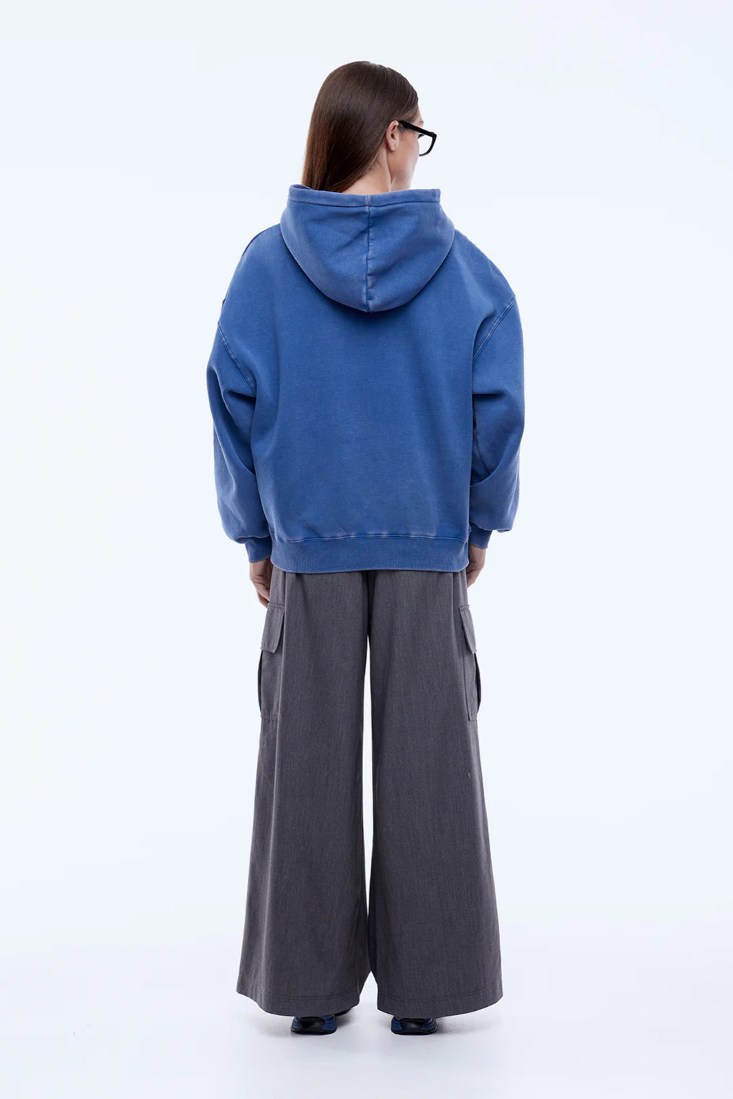 Ena Pelly Varsity Hoodie | Washed Indgio