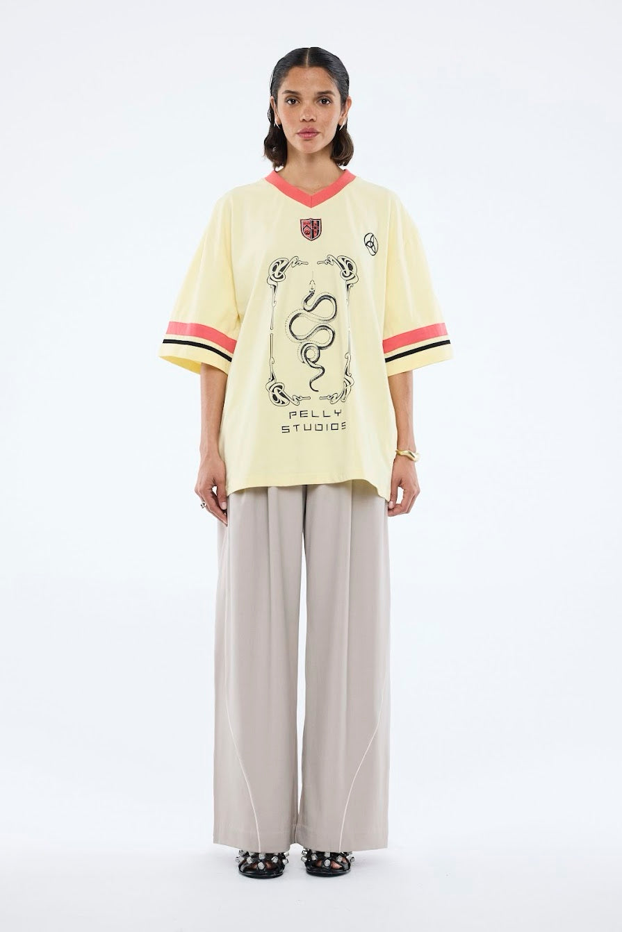 Ena Pelly Snake Jersey Tee | Panna Cotta