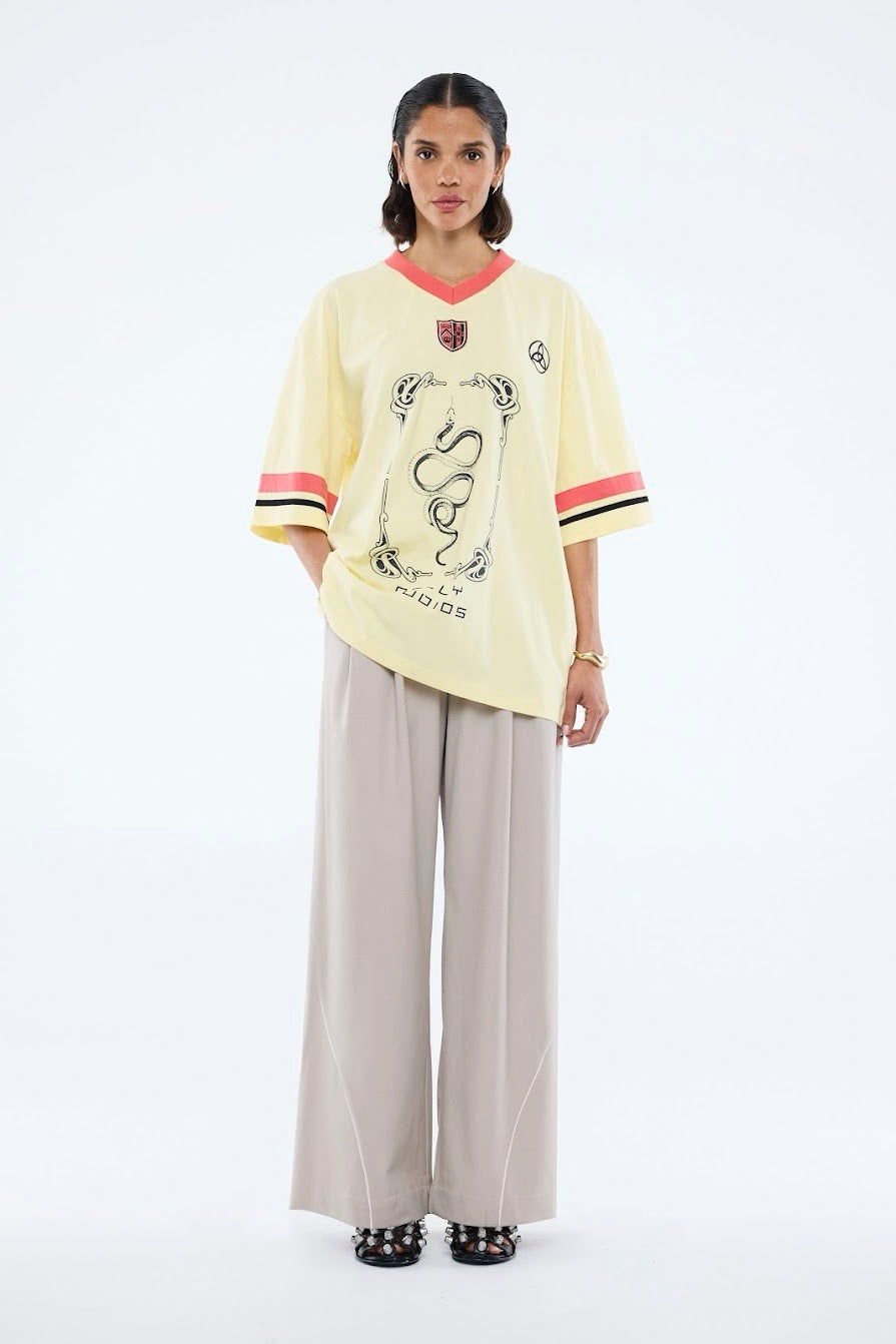 Ena Pelly Snake Jersey Tee | Panna Cotta