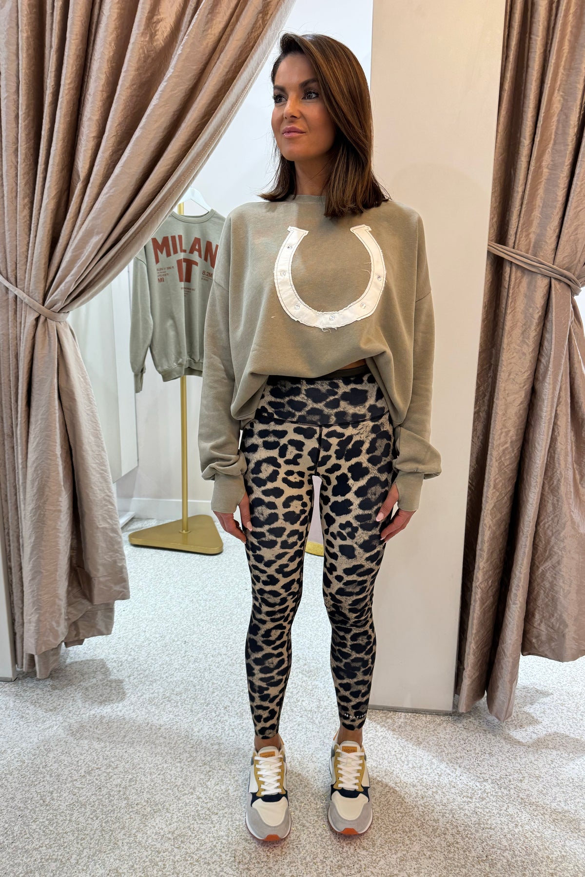 The Laundry Room Horse Shoe Sweat | Camel