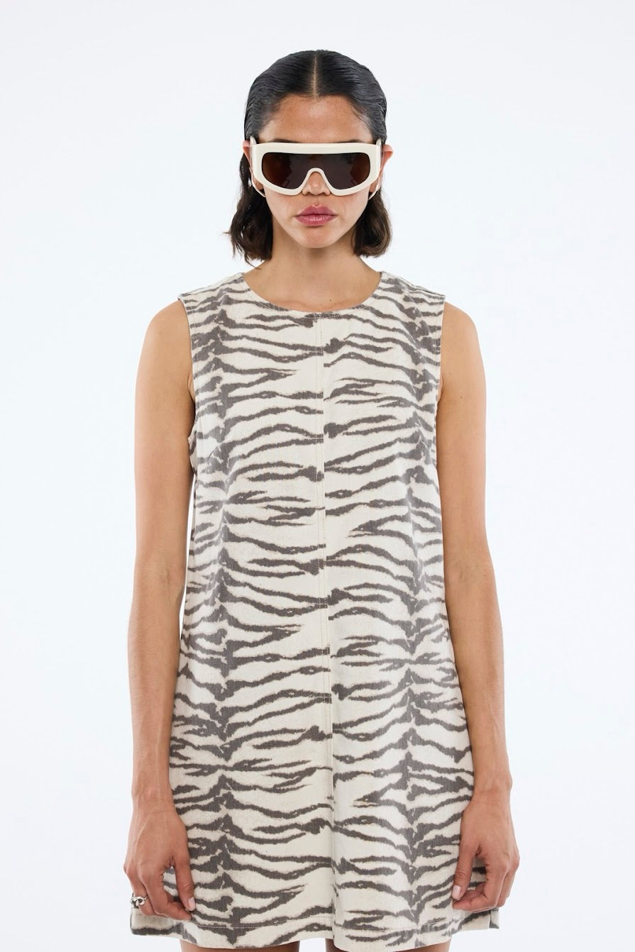 Ena Pelly Tilly Denim Dress | Tiger Print