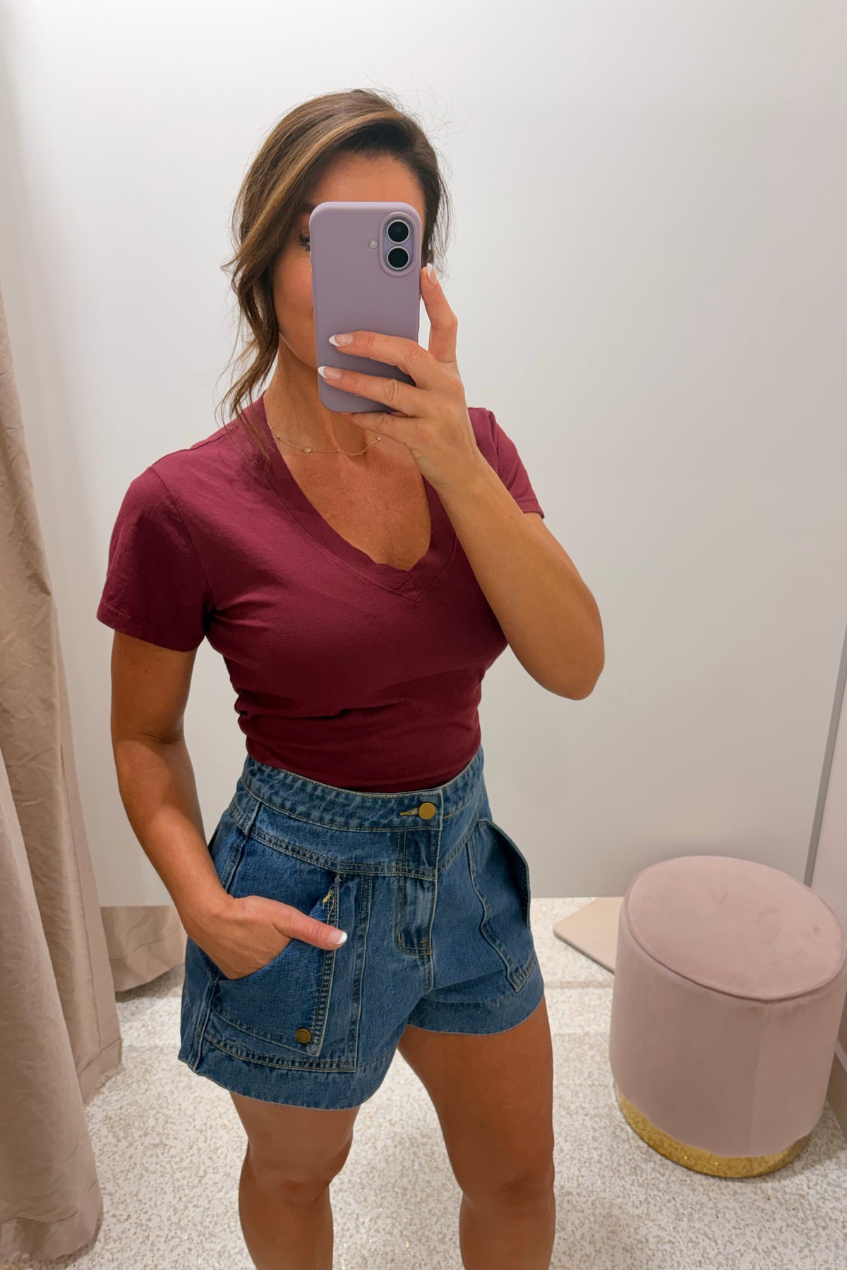 Chosen By Fifi & Annie The High Waisted Patch Pocket Short | Blue Denim || BEST SELLER RESTOCKED