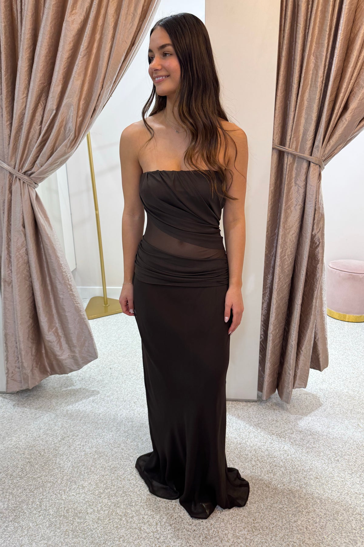 Bec + Bridge Xanthi Strapless Maxi Dress | Bitter Chocolate