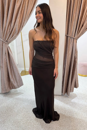 Bec + Bridge Xanthi Strapless Maxi Dress | Bitter Chocolate