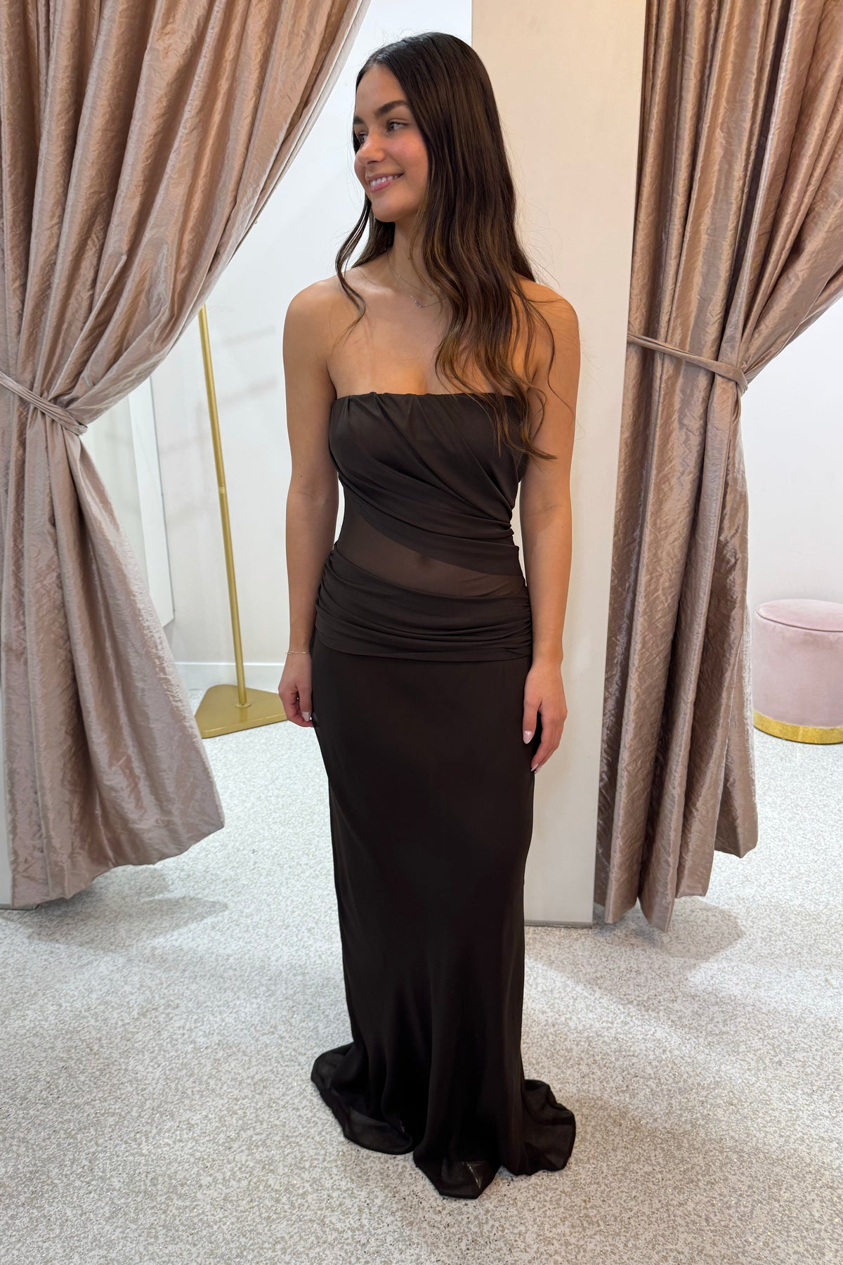 Bec + Bridge Xanthi Strapless Maxi Dress | Bitter Chocolate