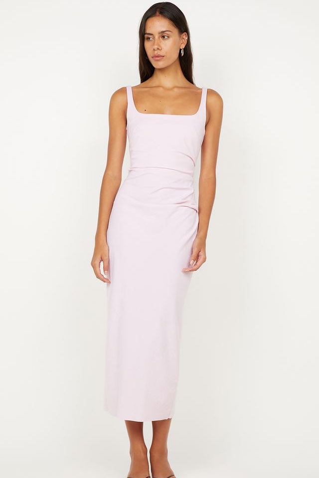 Bec + Bridge Aveline Tuck Midi Dress | Ballet Pink