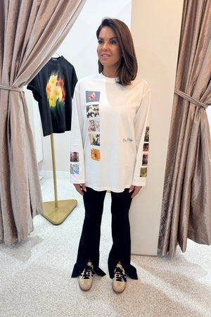 Ena Pelly Tiled Floral Long Sleeve Tee | Vintage White || USE CODE: SAVE50 ( FINAL SALE _ NO RETURNS)