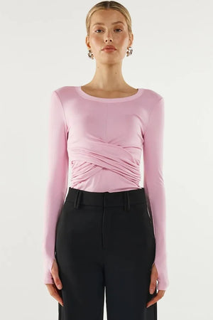 Madison The Koko Long Sleeve Top | Pink