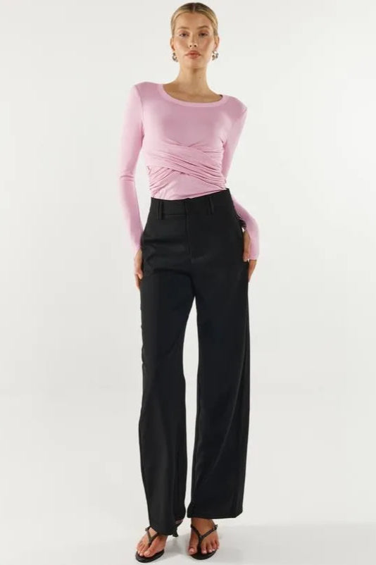 Madison The Koko Long Sleeve Top | Pink