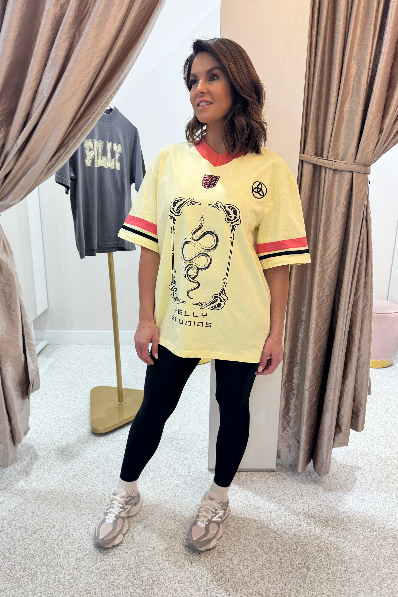 Ena Pelly Snake Jersey Tee | Panna Cotta