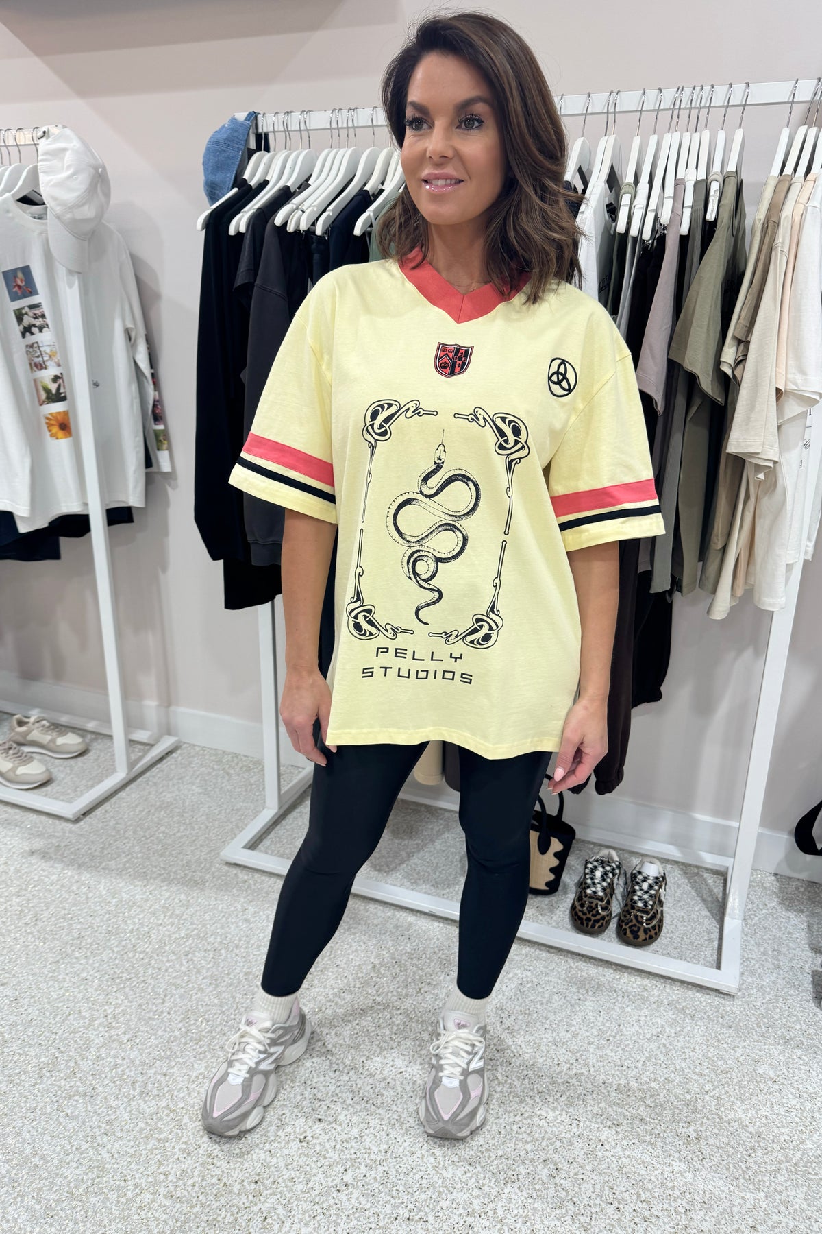 Ena Pelly Snake Jersey Tee | Panna Cotta