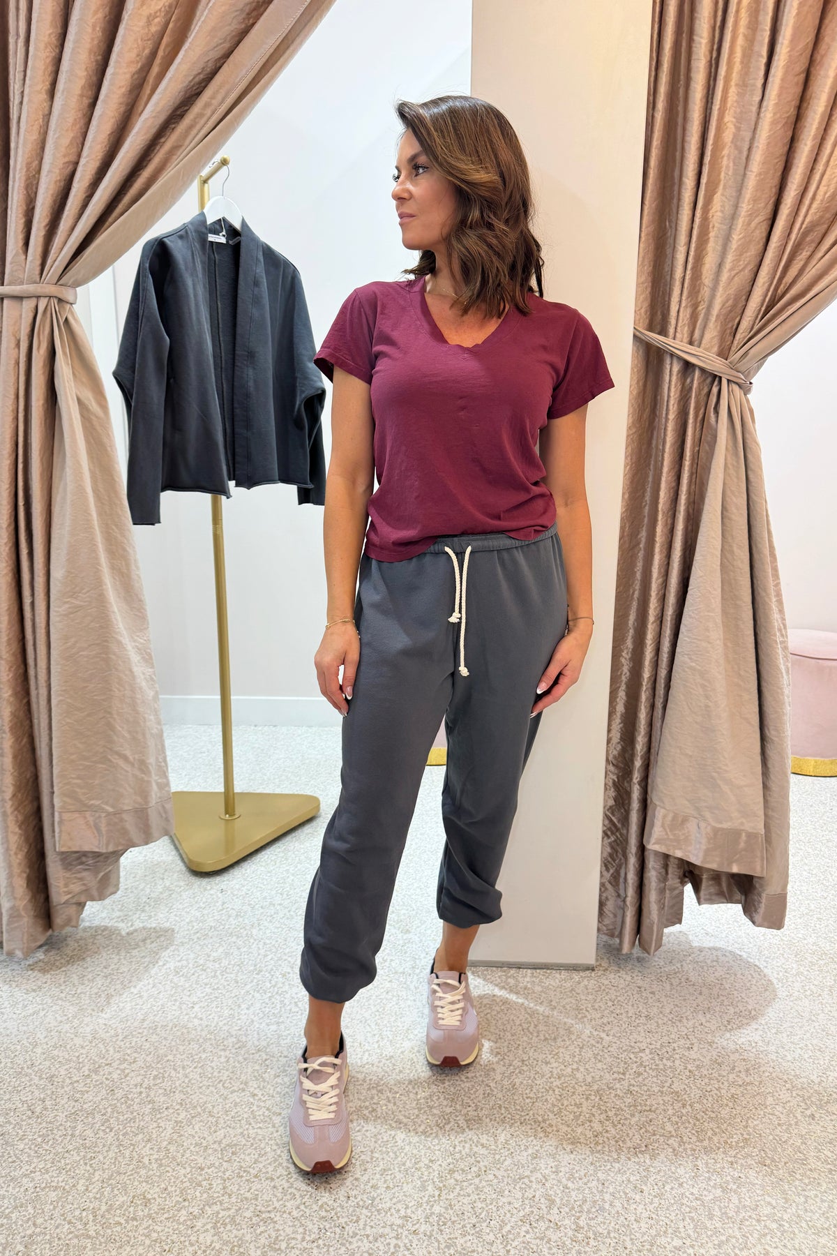 Perfect White Tee Johnny French Terry Easy Sweat Pant | Charcoal