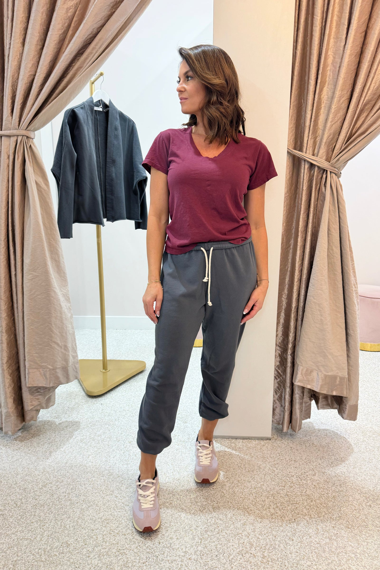 Perfect White Tee Johnny French Terry Easy Sweat Pant | Charcoal