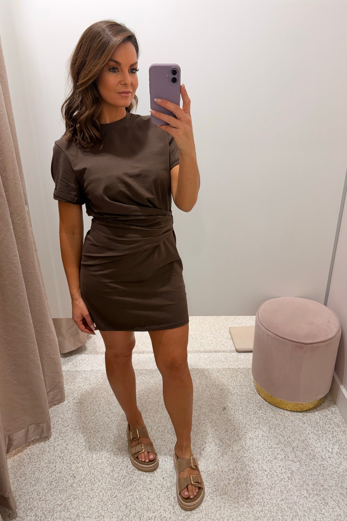 Chosen By Fifi & Annie The Jersey Wrap Tee Shirt Dress | Chocolate