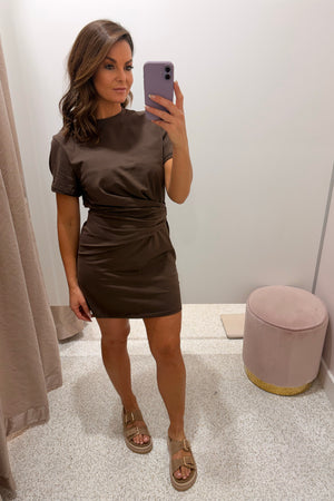 Chosen By Fifi & Annie The Jersey Wrap Tee Shirt Dress | Chocolate