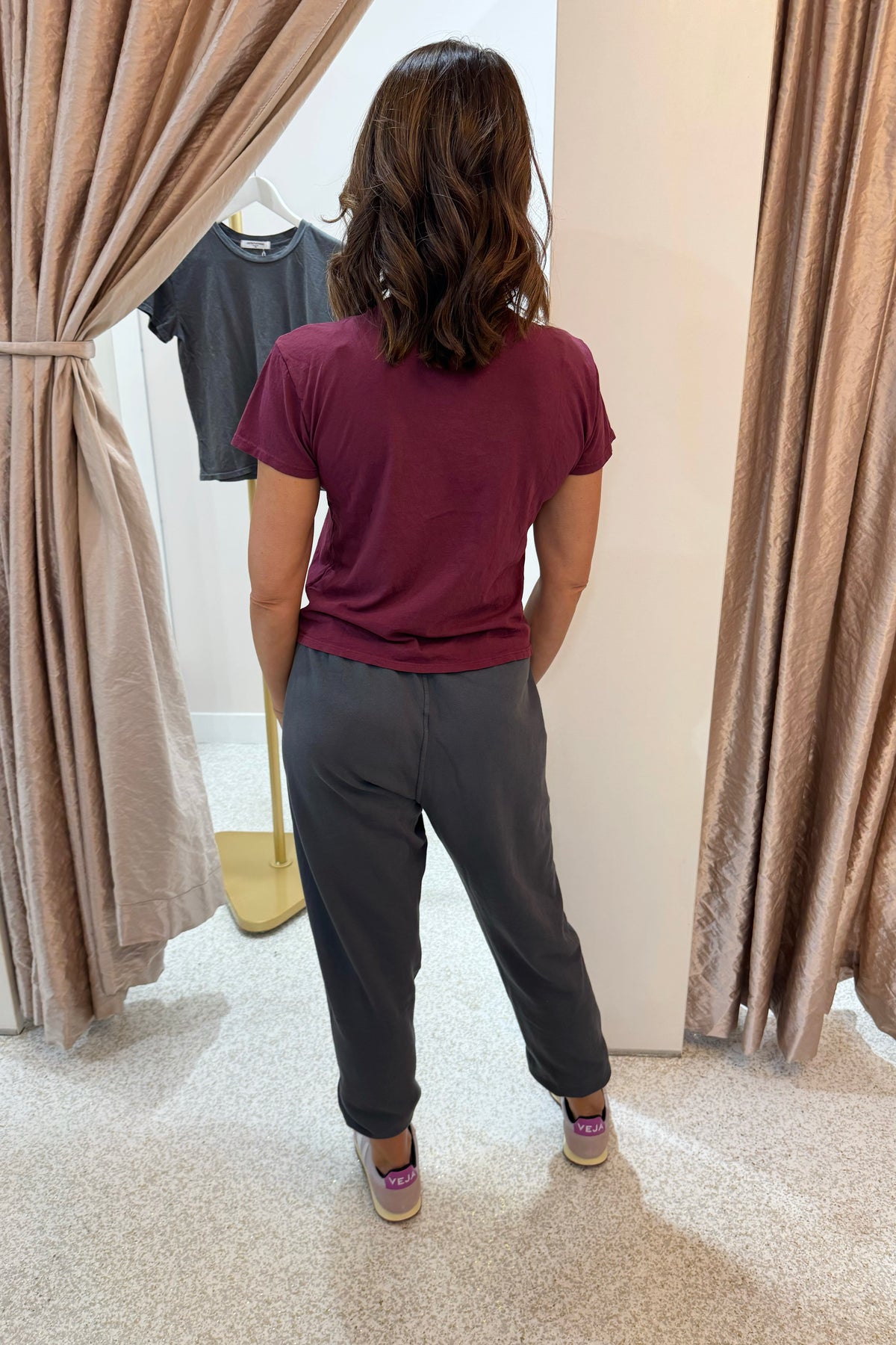 Perfect White Tee Harley Boxy Crew Tee | Dark Burgandy