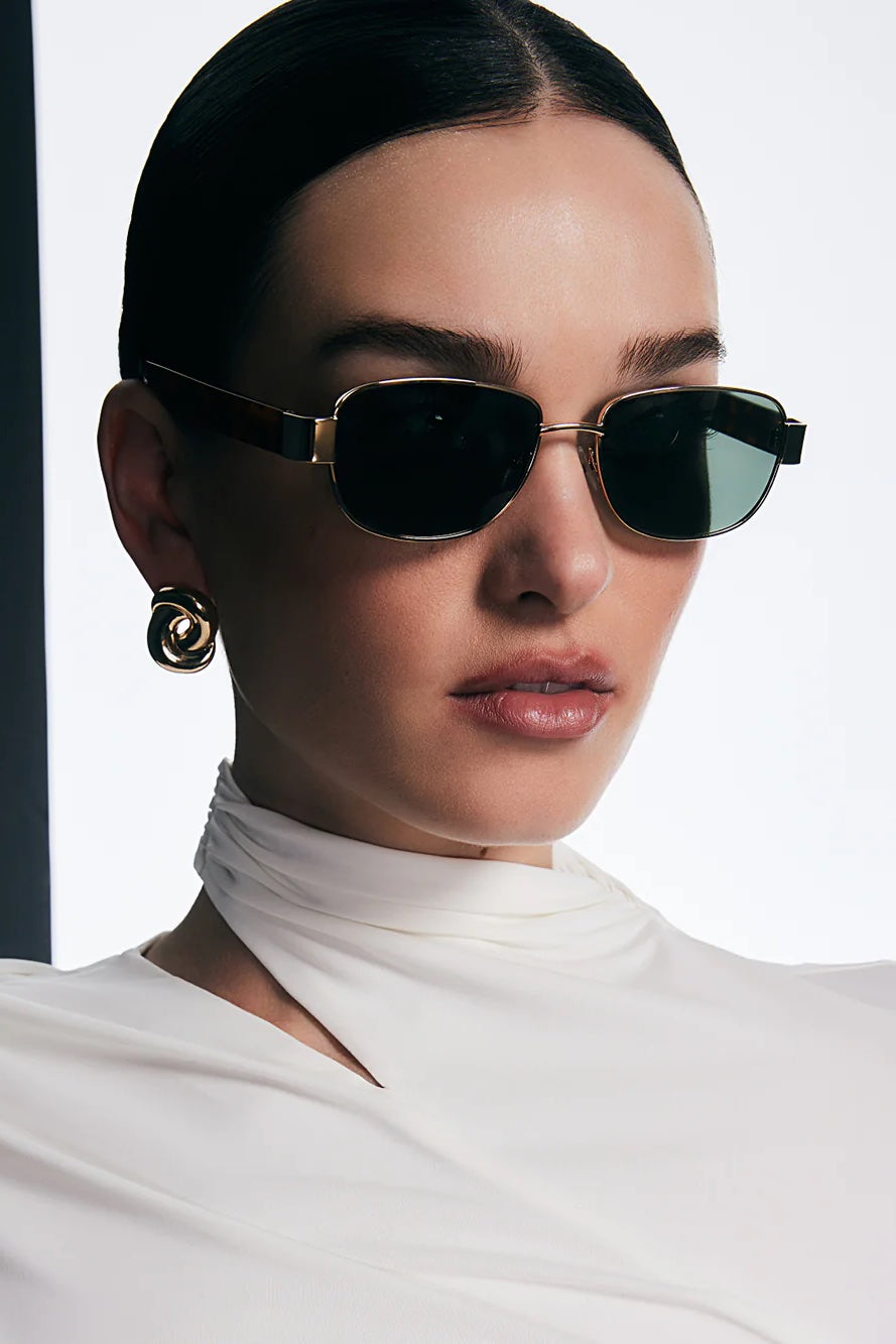 Banbe The Addison | Gold Havana Tort Green