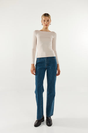 Madison The Label Caden Long Sleeve Top | Oyster
