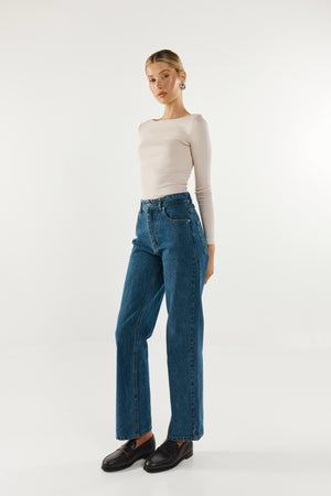 Madison The Label Caden Long Sleeve Top | Oyster