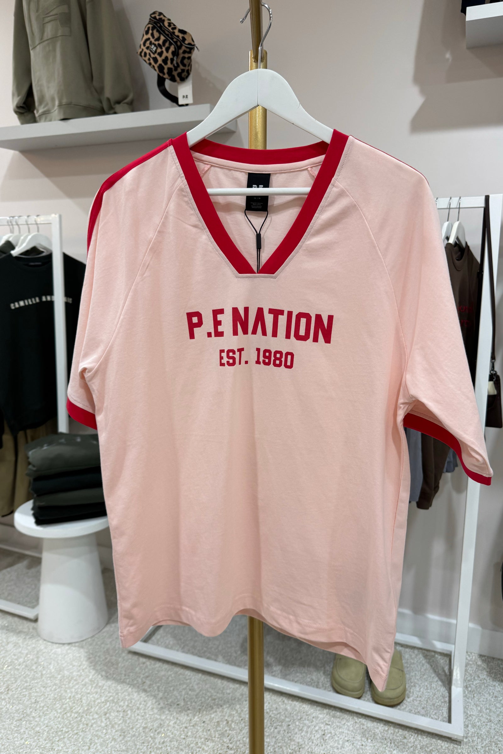 P.E Nation Spin Out Base Ball Tee | Soft Pink