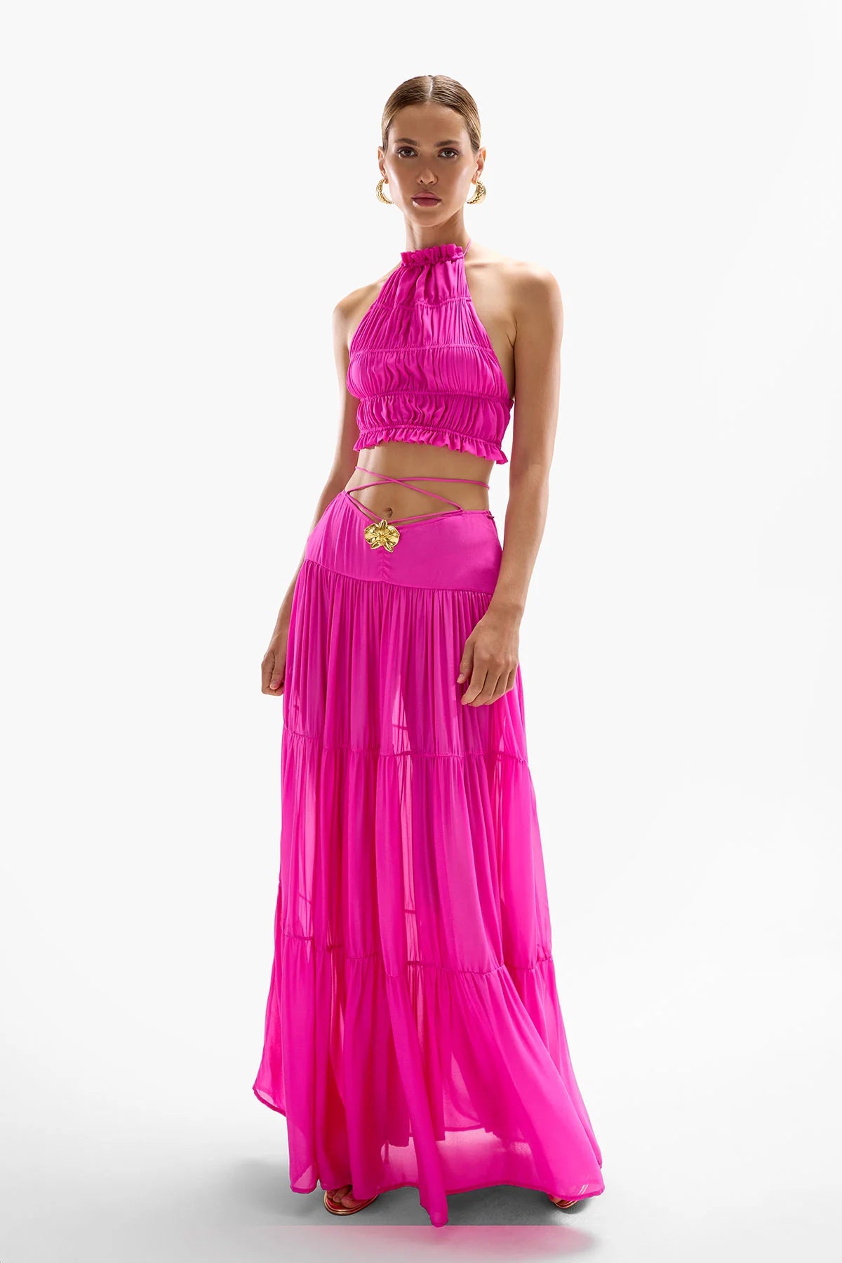 Cin Cin Spice Ruched Top | Fuchsia