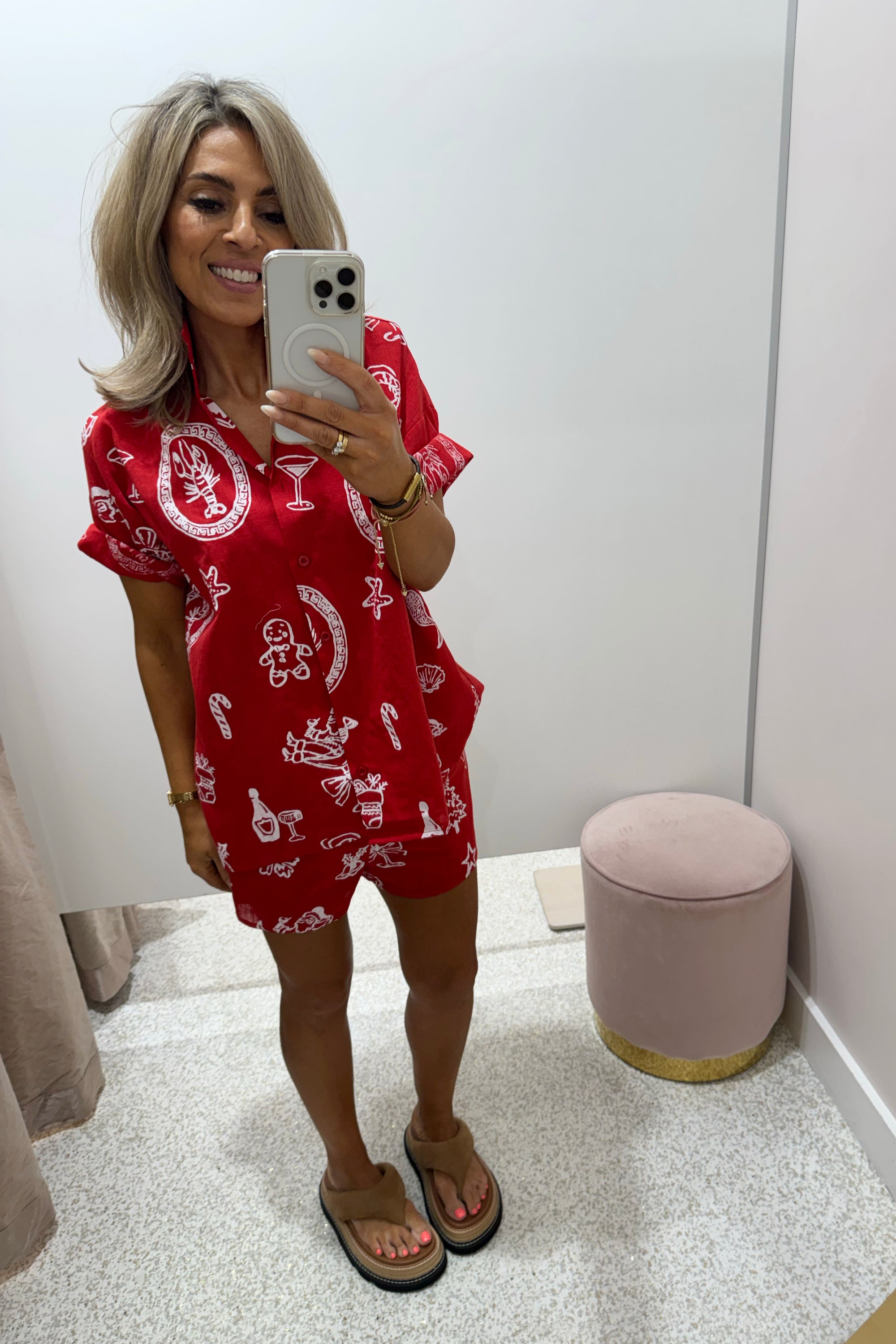 Chosen By Fifi & Annie The Christmas Morning Short Set | Red || BEST SELLER RESTOCKED ETA 15/12/2025