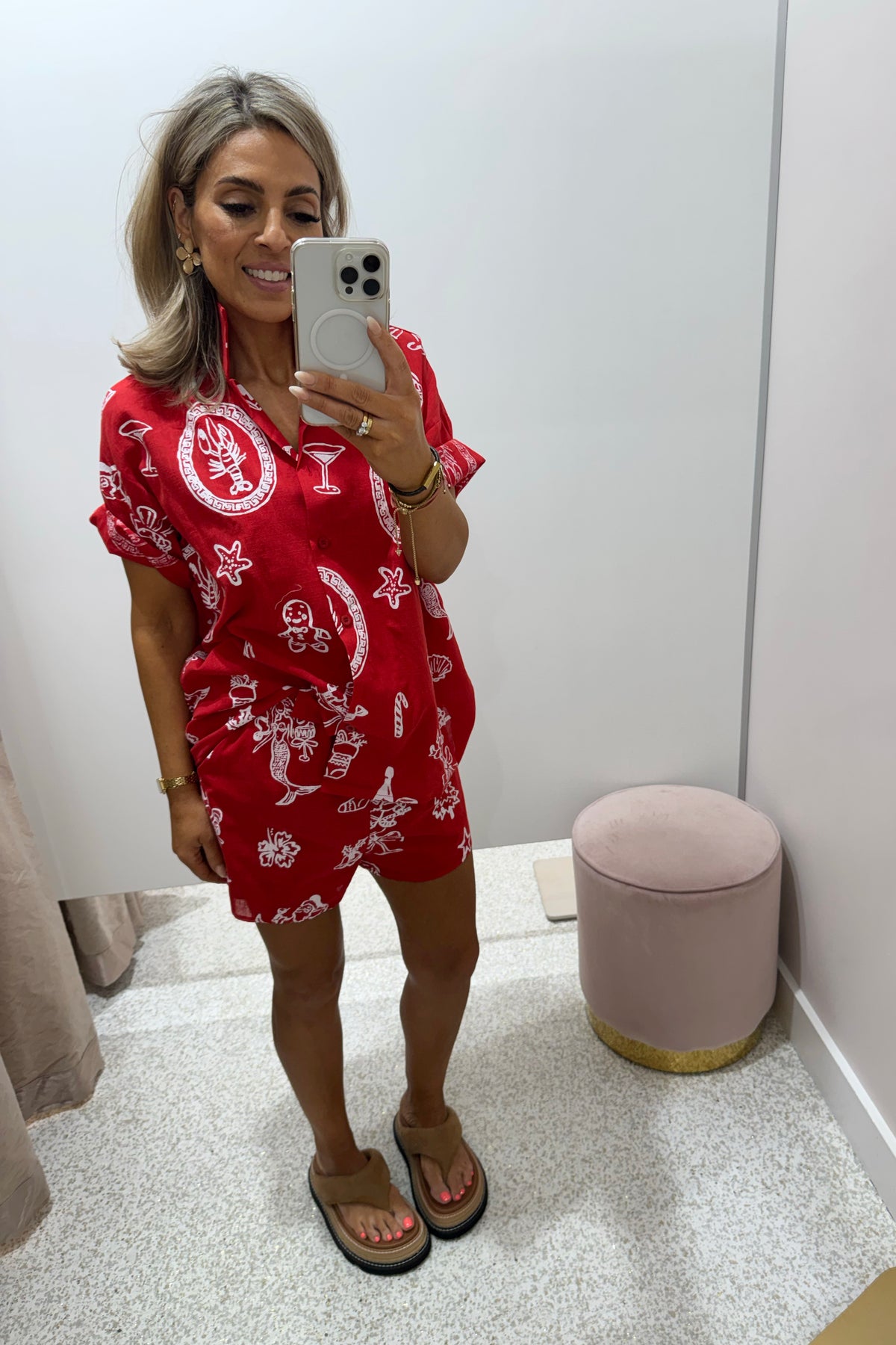 Chosen By Fifi & Annie The Christmas Morning Short Set | Red