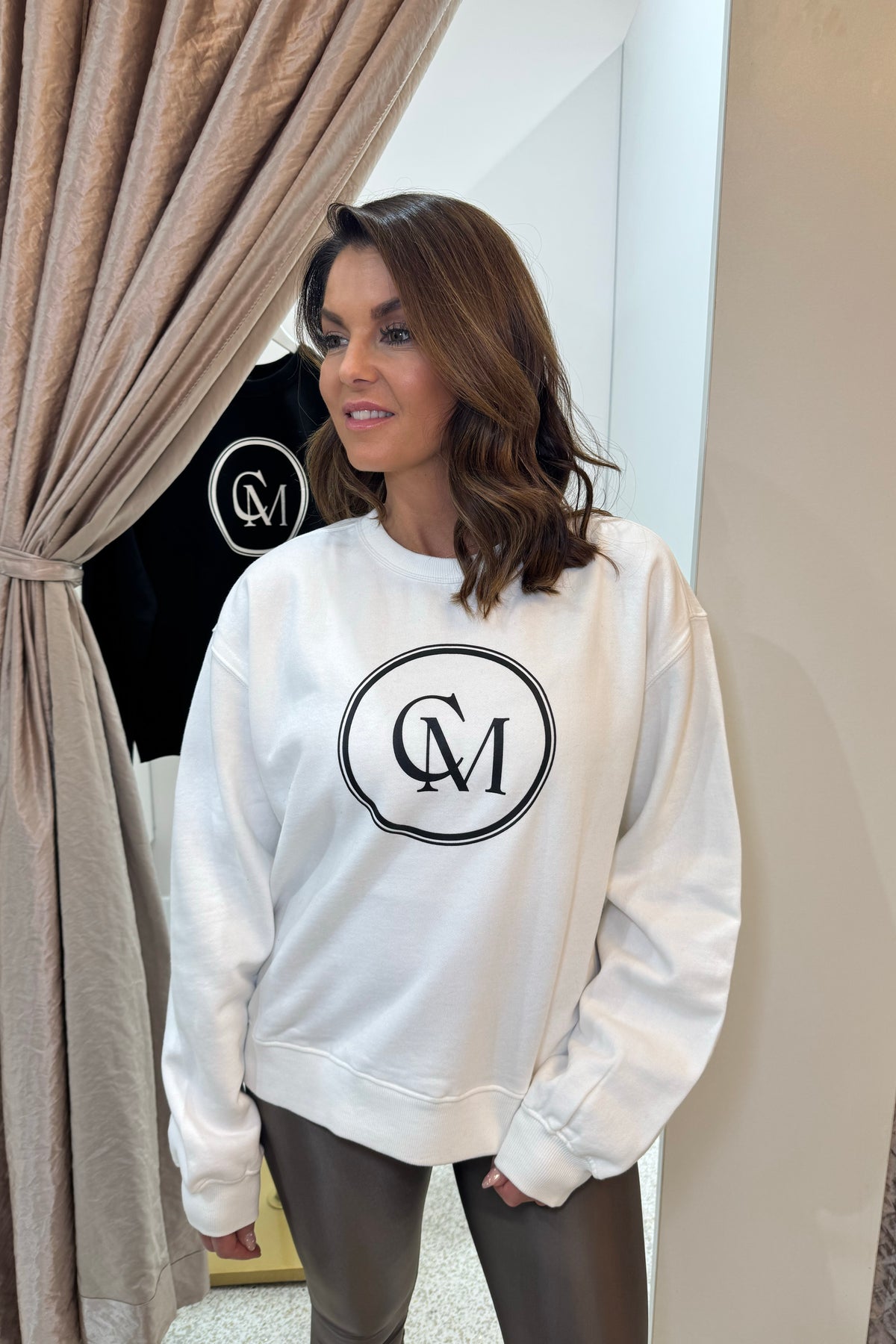 C&M Camilla & Marc Bonnie Large Graphic Sweater | Soft White / Black