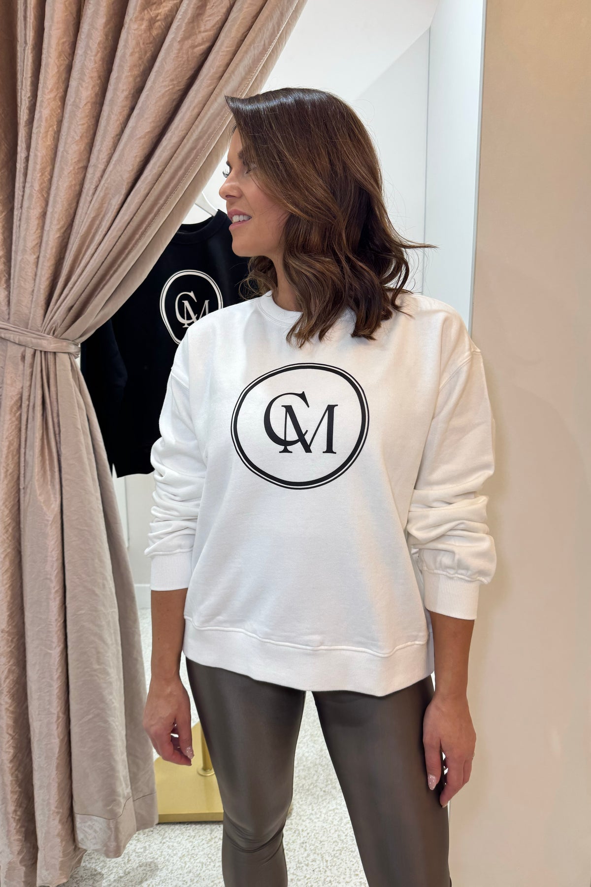 C&M Camilla & Marc Bonnie Large Graphic Sweater | Soft White / Black